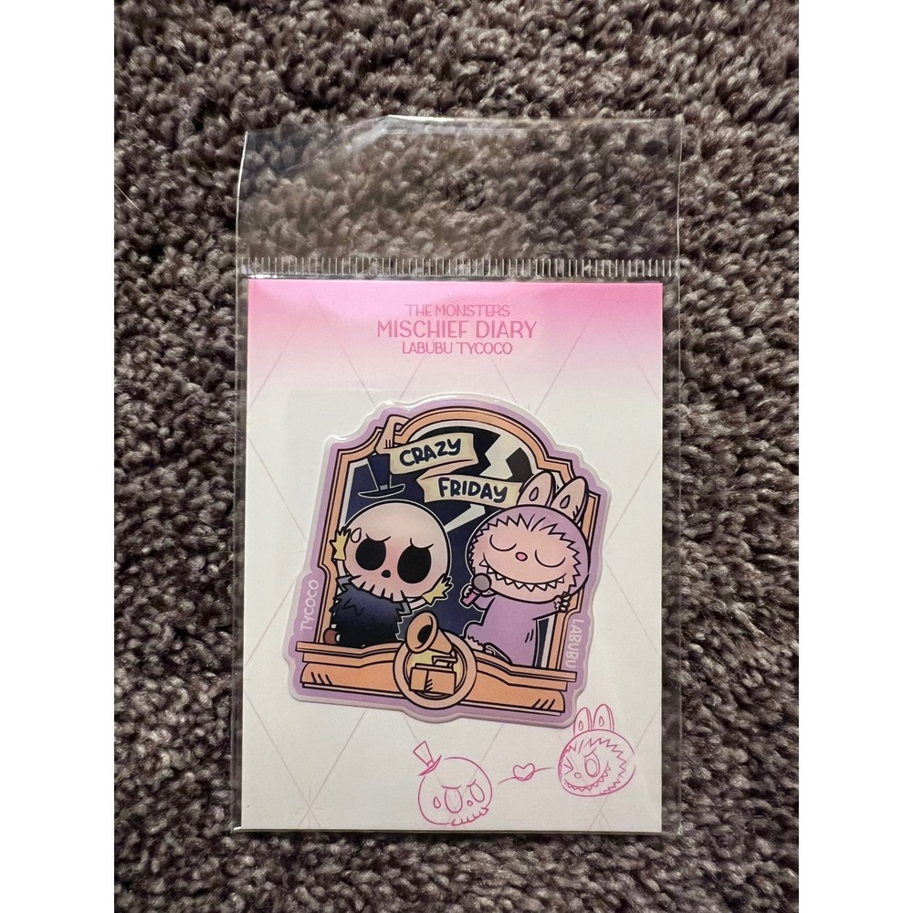 Pop Mart The Monsters Mischief Diary Labubu Tycoco Jelly Sticker SEALED Kawaii